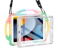 TOPESCT Kids Case for 10.2" iPad 9th/8th/7th Gen - Made of Kid-Friendly Silicone, with Built-in Screen Protector, Shockproof Handle Stand Case for iPad 9/8/7 Gen 10.2 inch