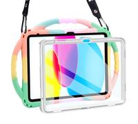 TOPESCT Kids Case for for iPad A16 11th/10th Generation (2025/2022) 11inch/10.9inch- Made of Kid-Friendly Silicone, with Built-in Screen Protector, Shockproof Handle Stand Case For iPad 11th/10th Gen