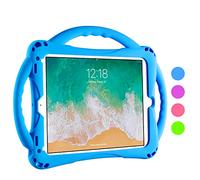 TopEsct Kids Case for iPad 6th/5th Gen, iPad Air 1st/2nd Gen, iPad Pro 9.7 inch 2016, Built-in Handle Stand Comes with a Strap, Silicone Shockproof Protective Cover (Blue)