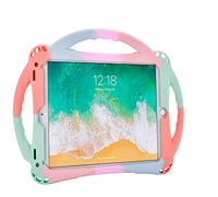 TopEsct Kids Case for iPad 6th/5th Gen, iPad Air/Air 2 & iPad Pro 9.7 inch, Built-in Handle Stand Comes with a Strap, Silicone Shockproof Protective Cover (Colorful Green)