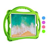 TopEsct Kids Case for iPad 6th/5th Gen, iPad Air/Air 2 & iPad Pro 9.7 inch, Built-in Handle Stand Comes with a Strap, Silicone Shockproof Protective Cover (Green)