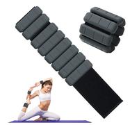 TOPESCT Wearable Wrist Ankle Weights Set of 2(1 lb/2 lbs Each),Adjustable Arm Weighted Bracelet for Strength Training Walking Running Pilates Jogging Yoga (Charcoal, 2lbs/each)