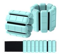 TOPESCT Wearable Wrist Ankle Weights Set of 2(1 lb/2 lbs Each),Adjustable Arm Weighted Bracelet for Strength Training Walking Running Pilates Jogging Yoga (Turquoise, 1lb/each)