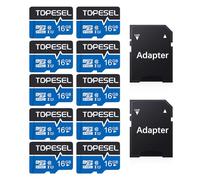 TOPESEL 10 Pack 16GB Micro SD Card with Adapter SDHC UHS-I Flash Memory Card TF Card for Smartphone, Camera, Dash Cam(16GB 10Pack)