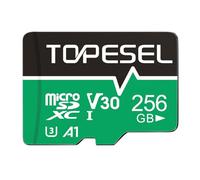 TOPESEL 256GB Micro SD Card with Adapter, High Speed TF Card, Memory Card microSDXC for Camera, Smartphone, Tablet, Dash Cam, Drone, UHS-I, U3, A1, 4K UHD, V30(256GB 1Pack)