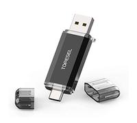 TOPESEL Type C 128GB USB C Flash Drive Dual 2-in-1 Thumb Drive USB 3.0/3.1 Gen1 Drive 128 GB Memory Stick with LED Indicator for Easy Data Sharing Between PC and Smartphones