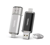 TOPESEL Type C 2 Pack 128GB USB C Flash Drive Dual 2-in-1 Thumb Drive USB 3.0/3.1 Gen1 Drive 128GB USB-C Memory Stick with LED Indicator for Easy Data Sharing Between PC and Smartphones