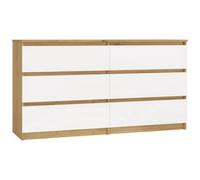 Topeshop Malwa M6 140 Artisan Oak Chest Of Drawers 6 Drawer Storage