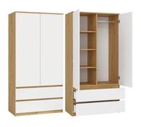 Topeshop Malwa Ss-90 Artisan Oak Wardrobe Clothes Storage With Drawers