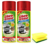 Topest 2X Elbow Grease Oven & Grill Heavy Duty Cleaner Spray (2X 400 ML)- Powerful Oven & Grill Deep Cleaner Degreaser Formula- with Degreaser Sponge
