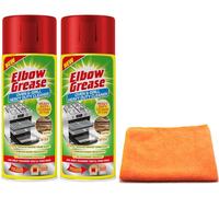 Topest 2X Elbow Grease Oven & Grill Heavy Duty Cleaner Spray (2X 400 ML)- Powerful Oven & Grill Deep Cleaner - with Ultra Absorbent Microfibre Cleaning Cloth