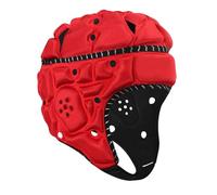 Topeter Adjustable Soft Shell Sports Helmet, Reflective Anti-Collision Cap for Flag Football, Rugby & Goalies Red