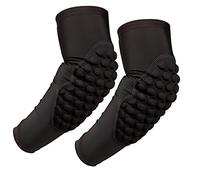 Topeter Elbow Arm Sleeve w Pads for Kids Contact Sports Kids Support Guards for Basketball, Baseball, Soccer,2 Pack (Black YXL)