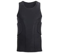 Topeter Men’s Padded Compression Shirt Sports Protective Vest Rash Guard Soccer Basketball Training Tank Top Black 2XL