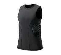 Topeter Padded Compression Shirt, Sleeveless Football Base Layer W/Rib and Back Protection for Practice & Game Day XL Black
