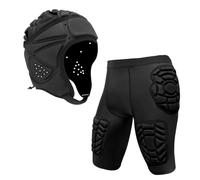 Topeter Softshell Rugby Scrum Cap, Padded Football Girdle with Hip, Thigh, Tailbone Protector