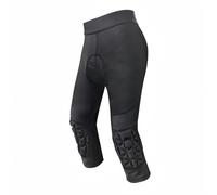Topeter Youth Padded Bike Pants, Cycling Capri Leggings with Knee Pads, Compression Bicycle Short Tights S Black