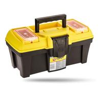 TOPEX Hard Plastic Tool Box with Organiser 12 Inch Height 15 cm Length 29 cm Width 14 cm