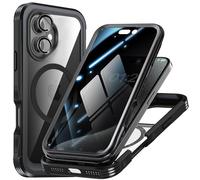 TOPF&B Case compatible with iPhone 16,Magnetic Cover[Compatible with MagSafe],built-in Privacy Screen Protector and Camera Lens Protector,360 Degree Full Body Case for iPhone 16,Black