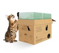 Topfeel 100 Count Cat Pads for Tidy Cats Breeze Litter System, 16.9" X 11.4", Cat Pad Refills Super Absorbent Quick-Dry Pee Pads for Cats, Unscented