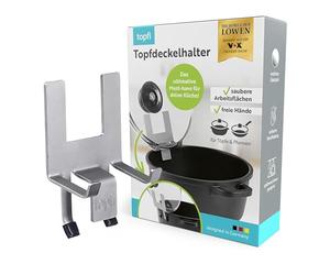 topfi® Pot Lid Holder for Pots and Pans | The Kitchen Aid for a Free & Clean Work Surface, Allows Water to Drip Back into the Pot and Offers Reliable Boil Over Protection