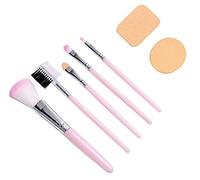 TopFinder® Combo Pack- | 5pc Soft Makeup Powder Brush + 2pc Face Tools Sponges Set | Scar Cover Waterproof Cosmetics Foundation highlighter Stick Women Girls Best Beauty Products Accessories