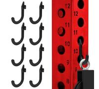 Topfinder Storage Hooks for Power Cage Squat Rack, Heavy Duty Steel J Hook for Gym Equipment (8Pcs-Black)