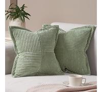 Topfinel Cushion Covers, 16x16 Inch Scatter Autumn Decorative Fluffy Pillows Cases with Invisible Zipper for Sofa Bed Livingroom Bedroom (40x40 cm, Sage green, Pack of 2)