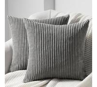 Topfinel Cushion Covers 40x40cm Pack of 2, Boho Corduroy Throw Pillow Covers, Decorative Pillow Cases for Couch Sofa Living Room Bedroom (Dark Grey)