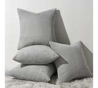 Topfinel Decorative Grey Throw Pillow Covers Cushion Cases, Set of 4 Soft Velvet Modern Double-Sided Designs, Mix and Match for Home Decor, Pillow Inserts Not Included (20x20 inch)