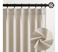 Topfinel Pinch Pleated Curtains 90 Inches Long 2 Panels Set,Oatmeal Semi Sheer Blend Fabric Farmhouse Cozy Rustic Western Home Decor Curtain Drapes for Living Room Bedroom,40x90 inch Length,Apricot