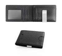TOPFORGES Men Wallet with Money Clip, Black, Black