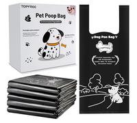Topfree 500 Dog Poo Bags, Environmentally Friendly, Extra Thick, Super Strong, 100% Biodegradable Dog Poop Bags, Easy-tie Handles, Leak-proof