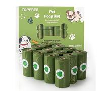 Topfree Poo Bags for Dog Waste, 12 Rolls 180 Dog Poop Bags, Super Strong 100% Leak Proof Biodegradable Dog Poo Bags (Green)