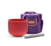 TOPFUND 432 Hz C Note Red Crystal Singing Bowl 10 inch Root Chakra with Heavy Duty Carrying Case and Singing Bowl Mallets