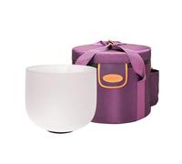 TOPFUND 8 inch 432Hz F Note Crystal Singing Bowl Heart Chakra with Carrying Case and Suede Mallet