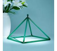 TOPFUND 8 Inch Green Crystal Singing Pyramid - Premium Sound Healing Therapy Tool for Meditation, Chakra Balancing & Energy Cleansing with Quartz Suede Mallet & Travel Carrying Case