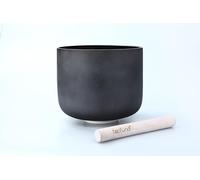 TOPFUND Black E Note Crystal Singing Bowl 8 inch Solar Plexus Chakra with Suede Mallet