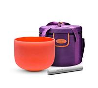 Topfund Crystal Singing Bowl, D# Note, Colourful, Sexual Chakra Singing Bowl, 25.4 cm, O-Ring and Rubber Mallet Included