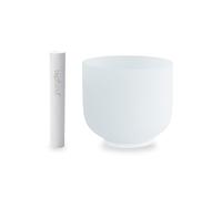 TOPFUND D Note Crystal Singing Bowl 8 inch Sacral Chakra Meditation Sound Healing Instrument with Heavy Duty Carrying Case