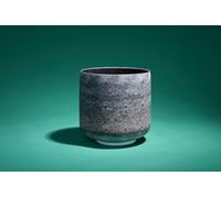 TOPFUND E Note Obsidian Fused Crystal Singing Bowl 8 inch Solar Plexus Chakra with Suede Mallet