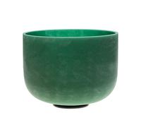 TOPFUND Emerald Infused 432 Hz E Note Crystal Singing Bowl 10 inch Solar Plexus Chakra with Heavy Duty Carrying Case and Suede Mallet