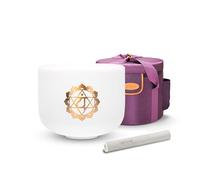 Topfund F Note, Heart Chakra Crystal Singing Bowl, 25.4 cm Bowl with Durable Carrying Case, Suede Singing Bowl Striker for Sound Healing, Yoga, Practice, Chakra Meditation