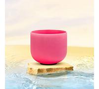 Topfund F Note, Heart Chakra, Frosted Quartz Crystal Singing Bowl, 20.3 cm, Pink Colour