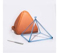 TOPFUND Indigo Crystal Singing Pyramid 8 inch with Artificial Leather Carrying Case and Quartz Suede Striker