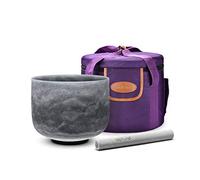 TOPFUND Moldavite Fusion F Note Crystal Singing Bowl 10 inch Heart Chakra with Heavy Duty Carrying Case and Suede Striker