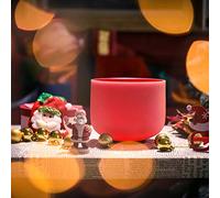 TOPFUND Red C Note Crystal Singing Bowl 8 inch Root Chakra with Heavy Duty Carrying Case and Suede Mallet