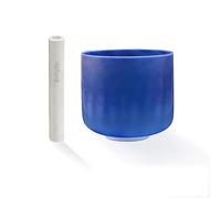 TOPFUND Sapphire Fusion C Note Crystal Singing Bowl Root Chakra 8 inch with Heavy Duty Carrying Case and Suede Striker