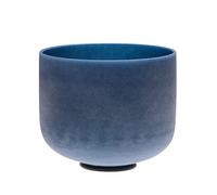 TOPFUND Sapphire Fusion D Note Crystal Singing Bowl Sacral Chakra 8 inch with Heavy Duty Carrying Case and Suede Striker