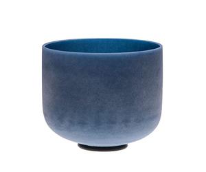 TOPFUND Sapphire Fusion D Note Crystal Singing Bowl Sacral Chakra 8 inch with Heavy Duty Carrying Case and Suede Striker